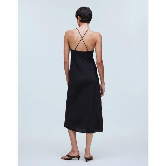 Madewell The Layton Midi Slip Dress – Black – Size 14 – NWT - Picture 2 of 11